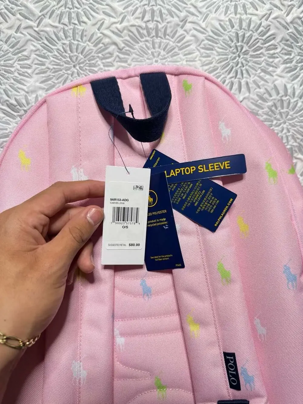Polo Ralph Lauren Pink Multi All Over Pony Print Backpack